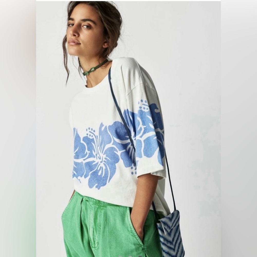 NWOT Free People x The Bureau Hibiscus T-shirt